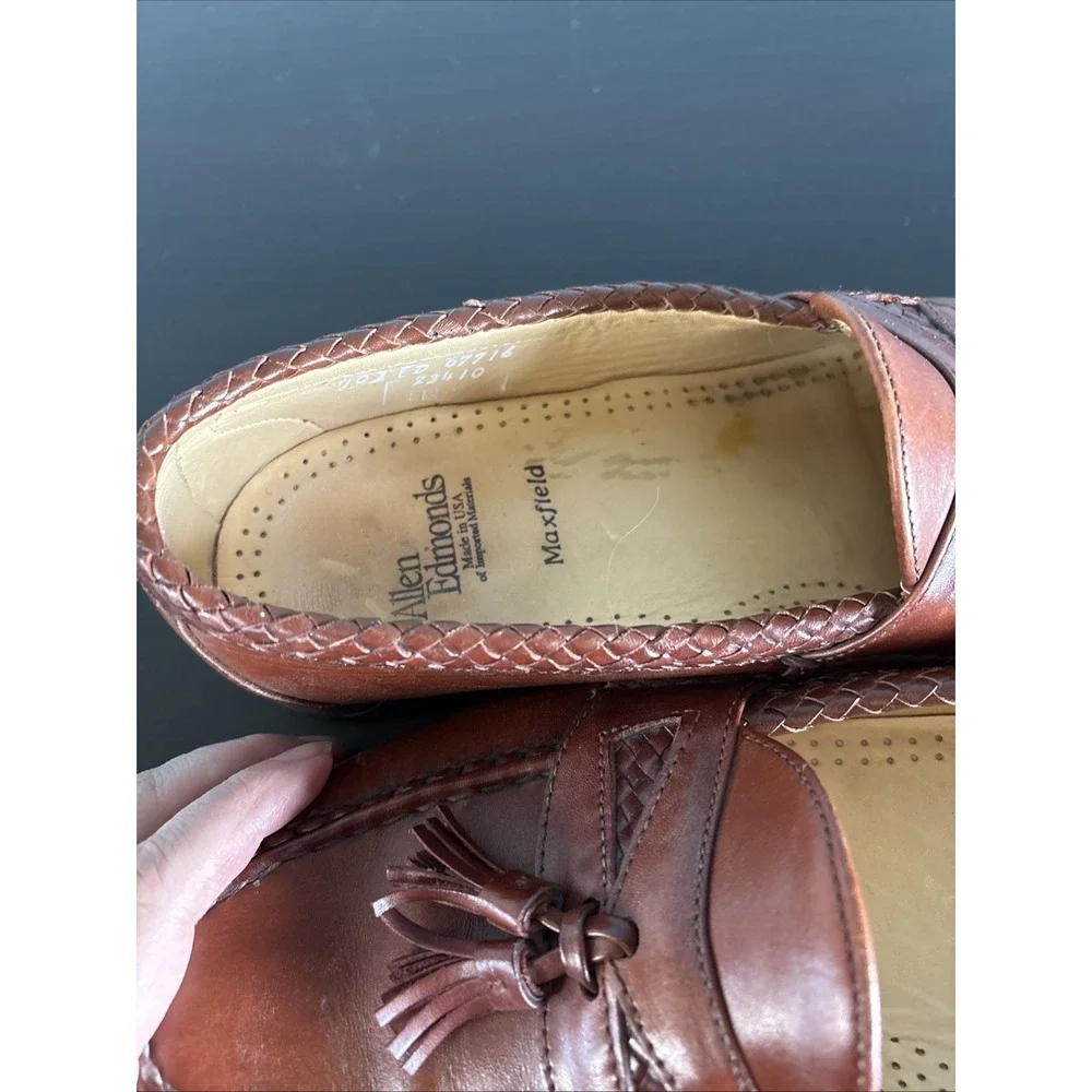 Allen Edmonds Maxfield Tassel Loafer‎ Men 10 Brown Leather Moc-Toe Made in USA